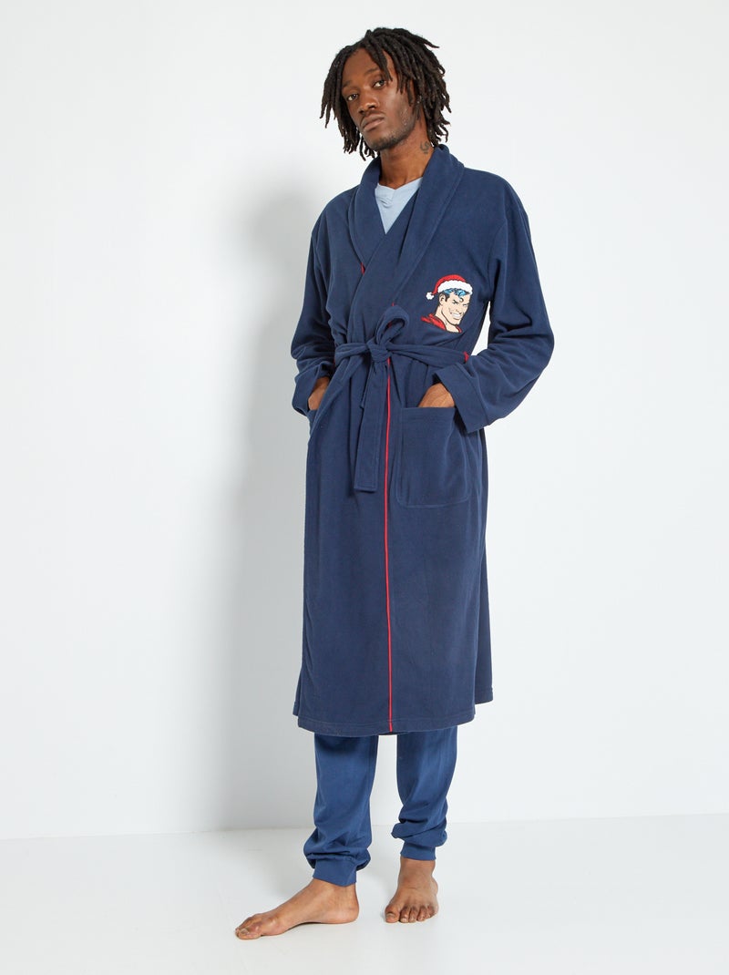 Peignoir en polaire 'Superman' bleu/rouge - Kiabi