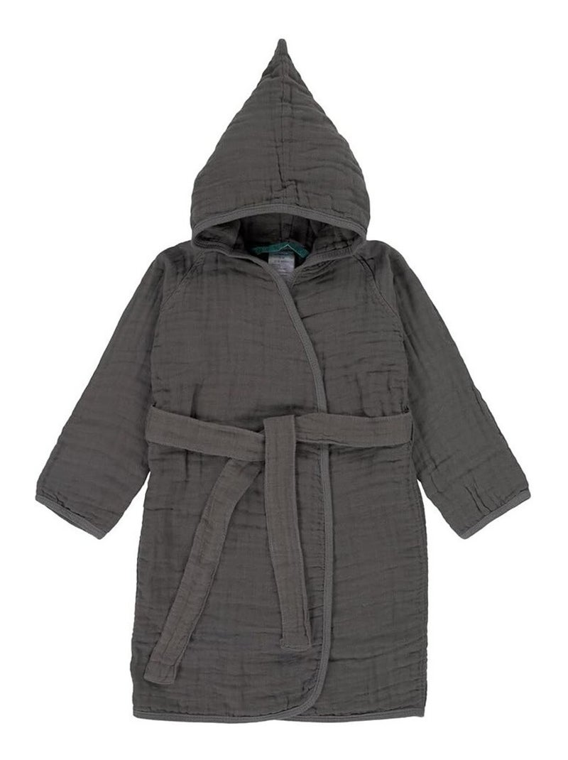 Peignoir Enfant - Gaze de coton. gris anthracite - Kiabi