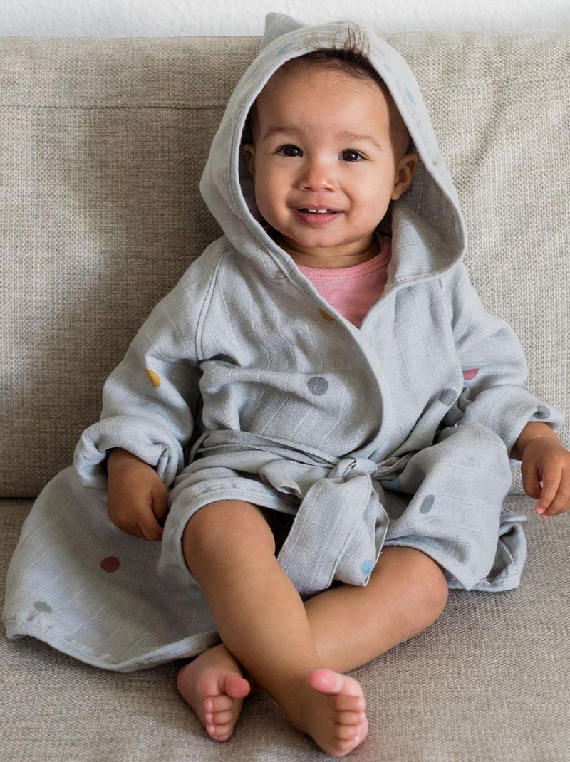 Peignoir enfant (1-2 ans) coton Gris Multicolore - Kiabi