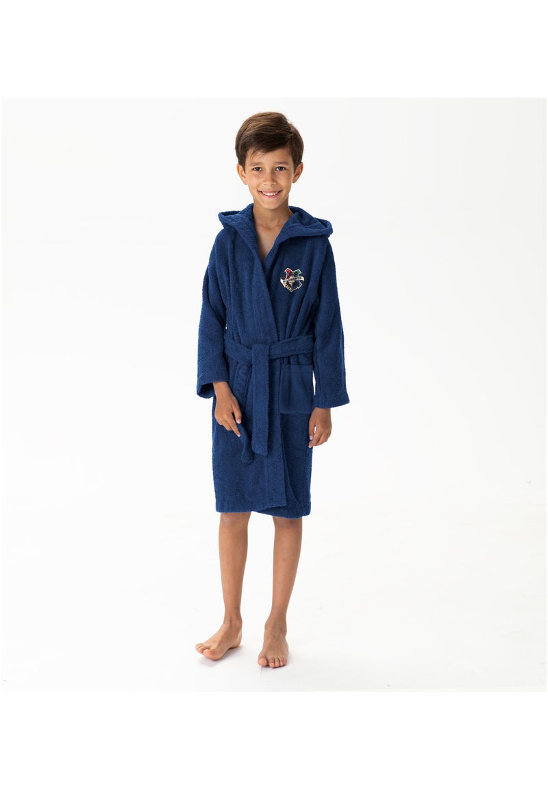 Peignoir enfant 100% coton, HARRY POTTER BLASON Bleu foncé - Kiabi