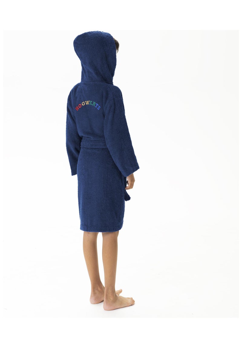 Peignoir enfant 100% coton, HARRY POTTER BLASON Bleu foncé - Kiabi