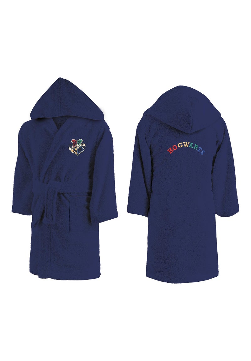 Peignoir enfant 100% coton, HARRY POTTER BLASON Bleu foncé - Kiabi