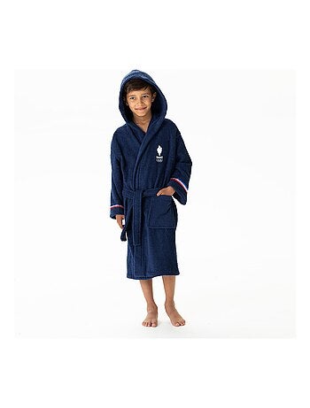 Peignoir enfant 100% coton, PARIS 2024 EQUIPE DE FRANCE OLYMPIQUE TRICOLORE