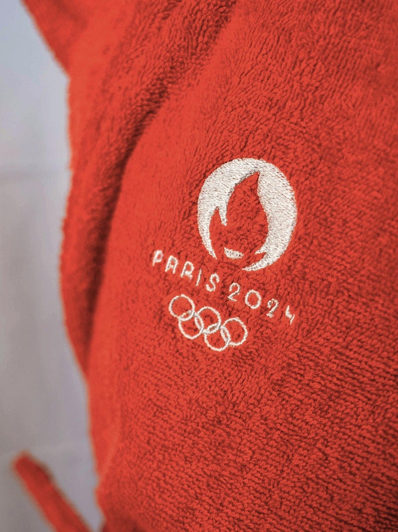Peignoir enfant 100% coton, PARIS 2024 MASCOTTE OLYMPIQUE ALLEZ Rouge - Kiabi