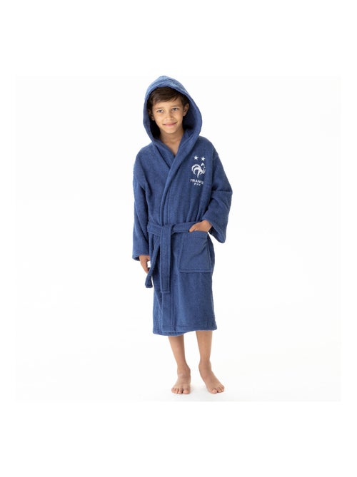 Peignoir enfant à capuche 100% coton, FFF CHAMPIONS - Kiabi