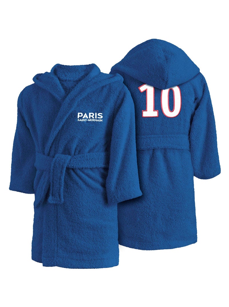 Peignoir enfant à capuche 100% coton, PSG MAGIQUE Bleu - Kiabi