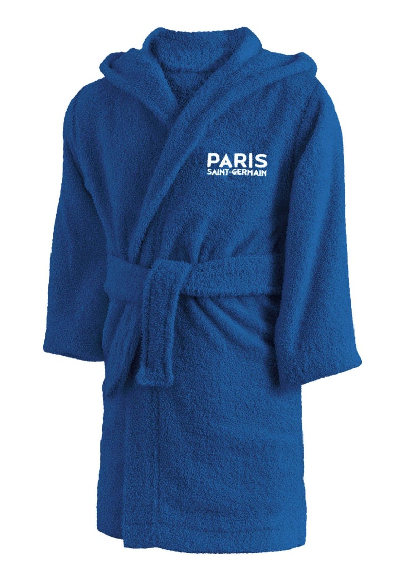 Peignoir enfant à capuche 100% coton, PSG MAGIQUE Bleu - Kiabi