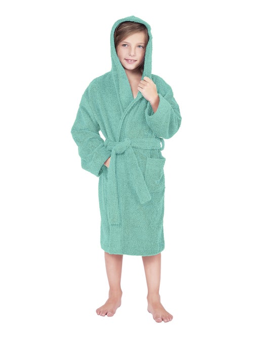Peignoir enfant à capuche COOL en velours - Kiabi