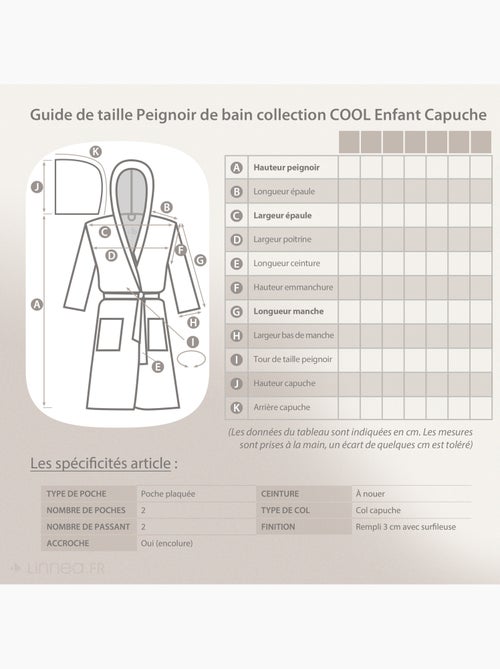 Peignoir enfant à capuche COOL en velours - Kiabi
