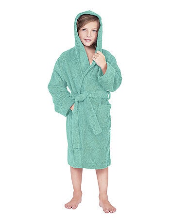 Peignoir enfant à capuche COOL en velours Capuche
