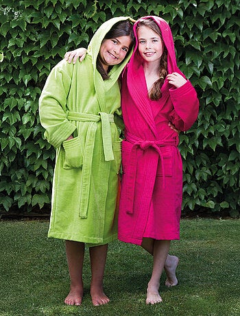 Peignoir enfant à capuche COOL en velours Capuche