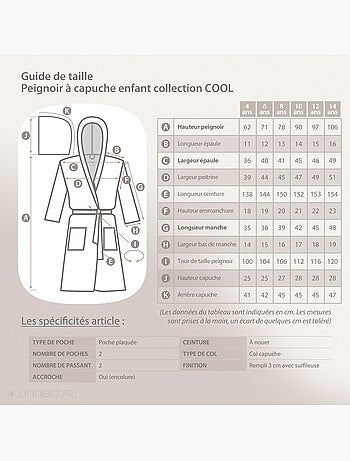 Peignoir enfant à capuche COOL en velours