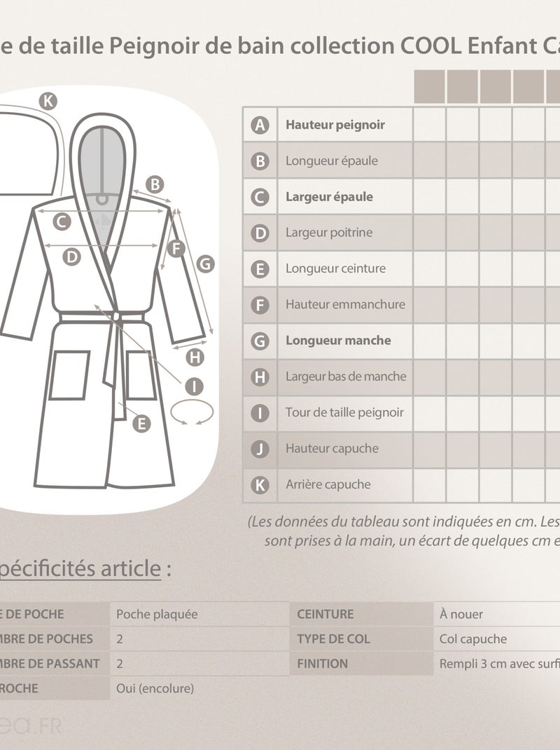 Peignoir enfant à capuche COOL en velours Orange - Kiabi