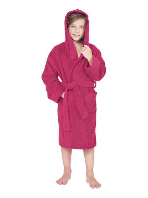 Peignoir enfant à capuche COOL en velours - Kiabi