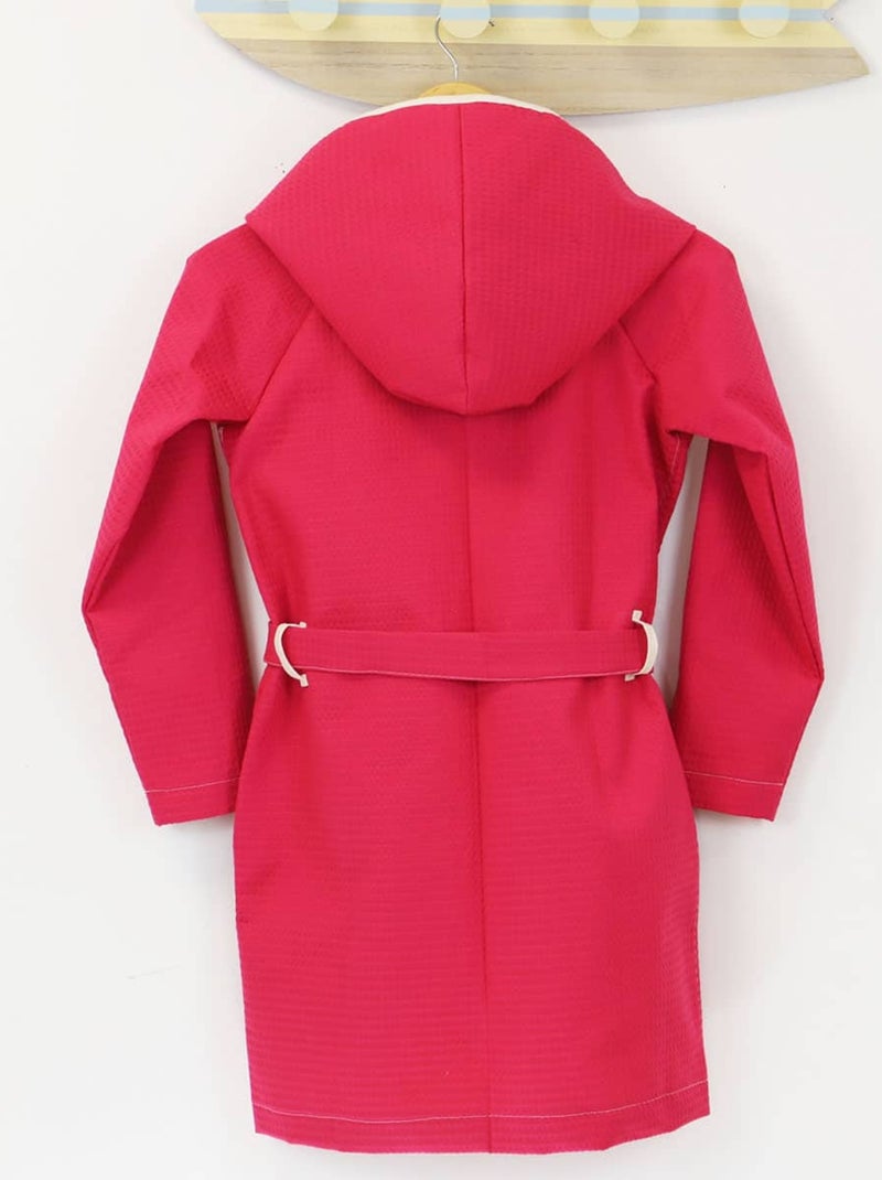 Peignoir enfant à capuche en coton nid d'abeille JADOO Rose - Kiabi