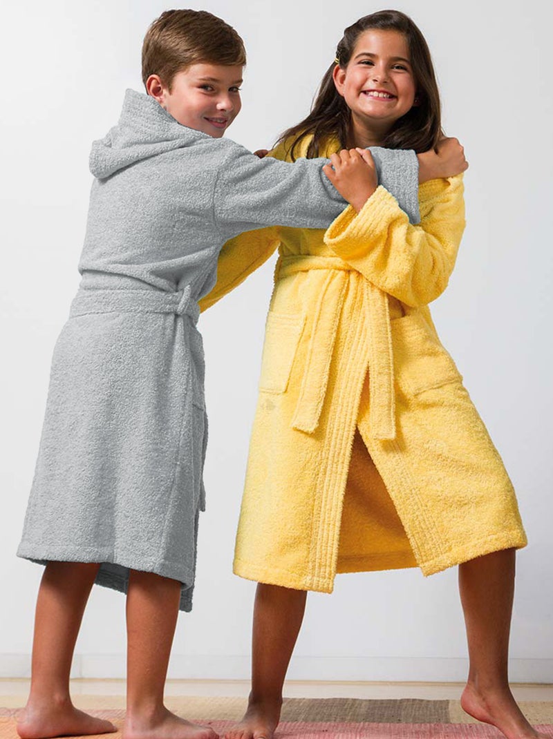 Peignoir enfant à capuche PURE Argent - Kiabi