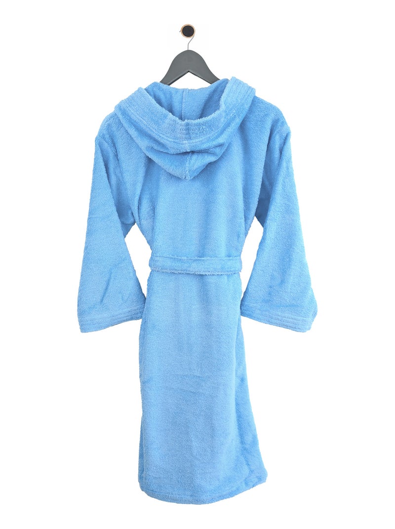 Peignoir enfant à capuche PURE Bleu ciel - Kiabi