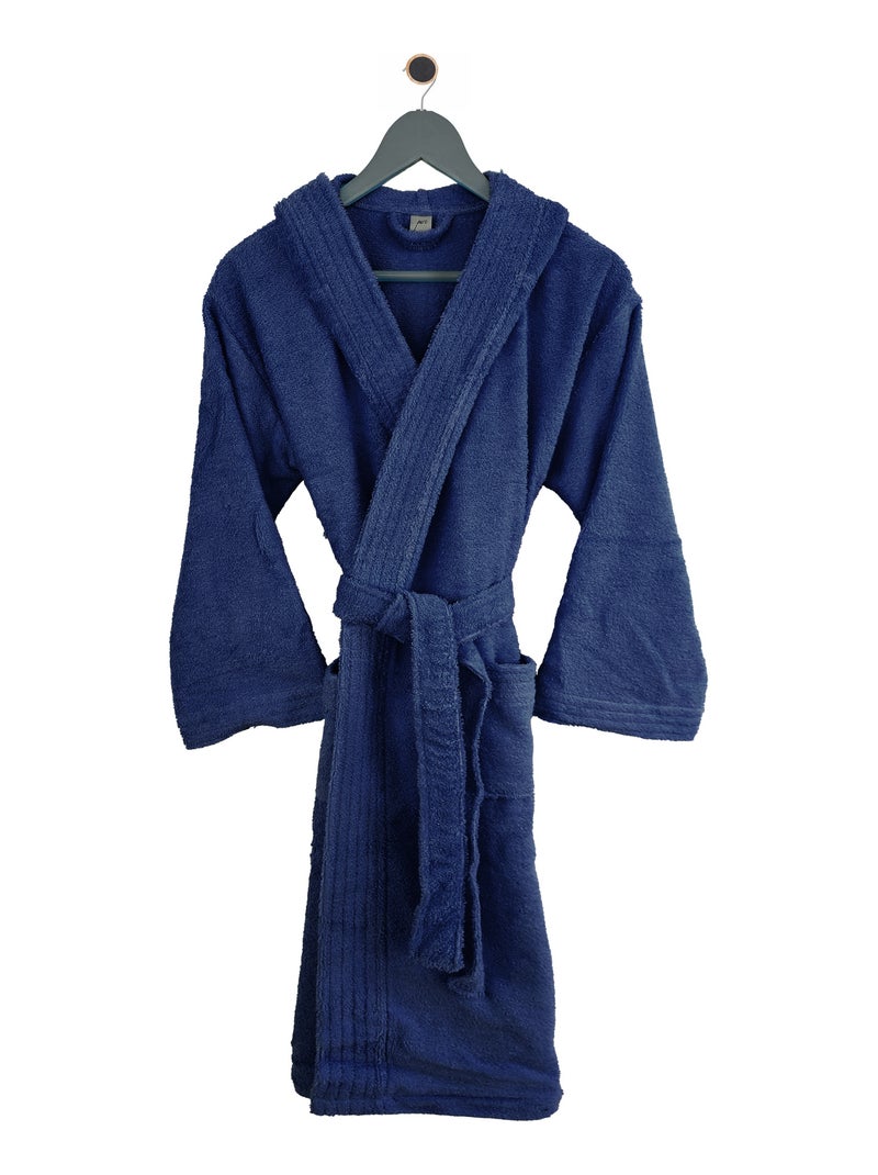 Peignoir enfant à capuche PURE Bleu marine - Kiabi