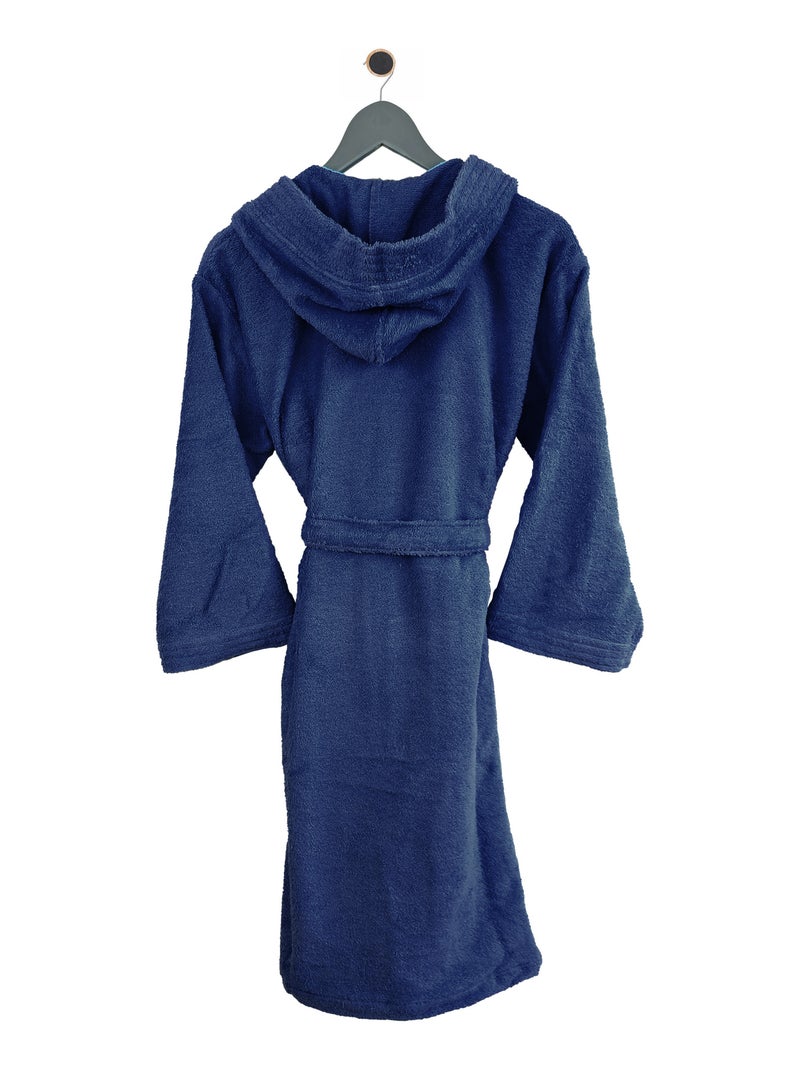 Peignoir enfant à capuche PURE Bleu marine - Kiabi