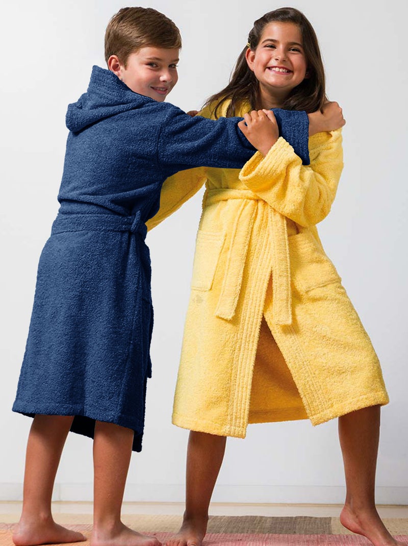 Peignoir enfant à capuche PURE Bleu marine - Kiabi