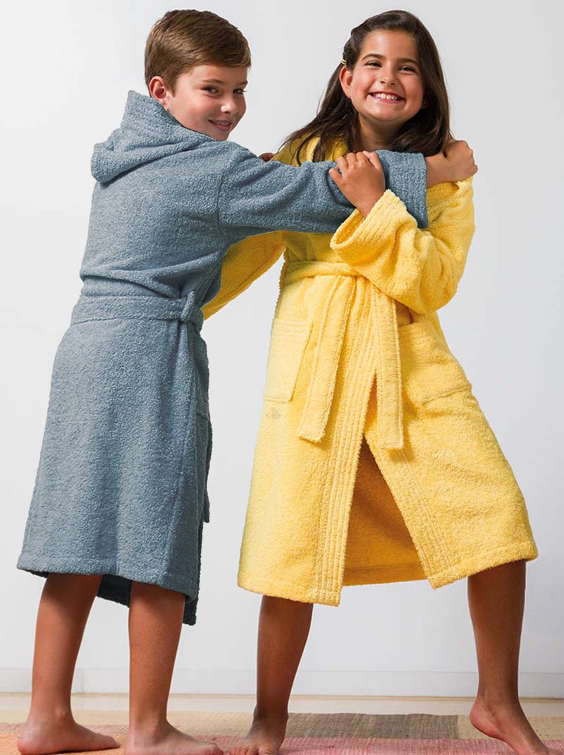 Peignoir enfant à capuche PURE Gris foncé - Kiabi