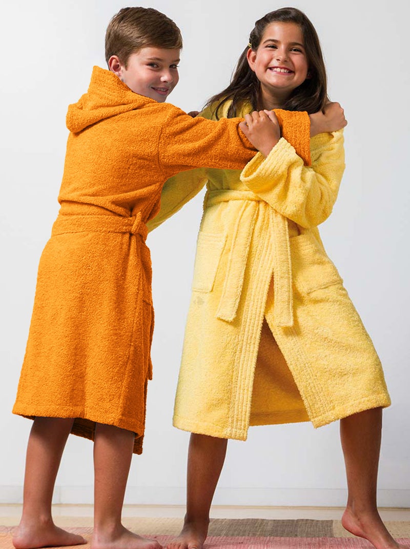Peignoir enfant à capuche PURE Jaune or - Kiabi