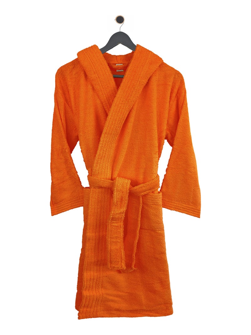 Peignoir enfant à capuche PURE Orange mandarine - Kiabi