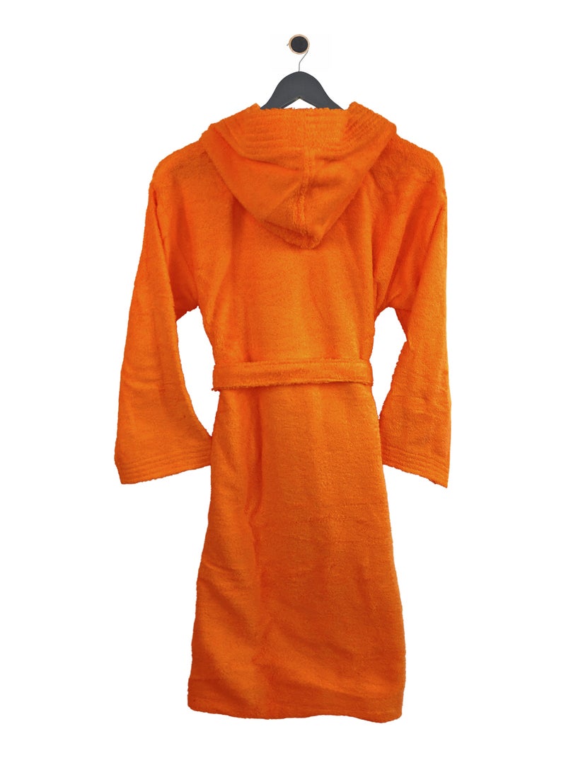 Peignoir enfant à capuche PURE Orange mandarine - Kiabi