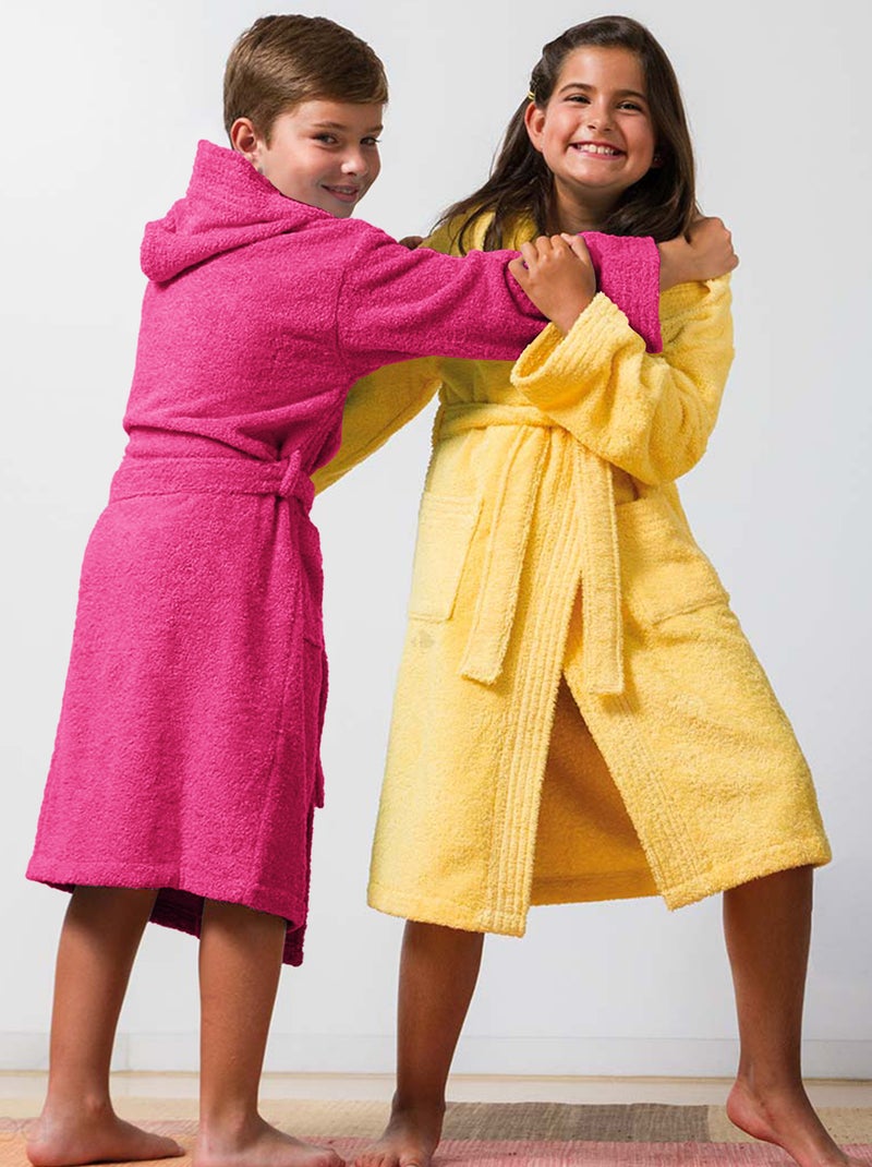 Peignoir enfant à capuche PURE Rose fushia - Kiabi