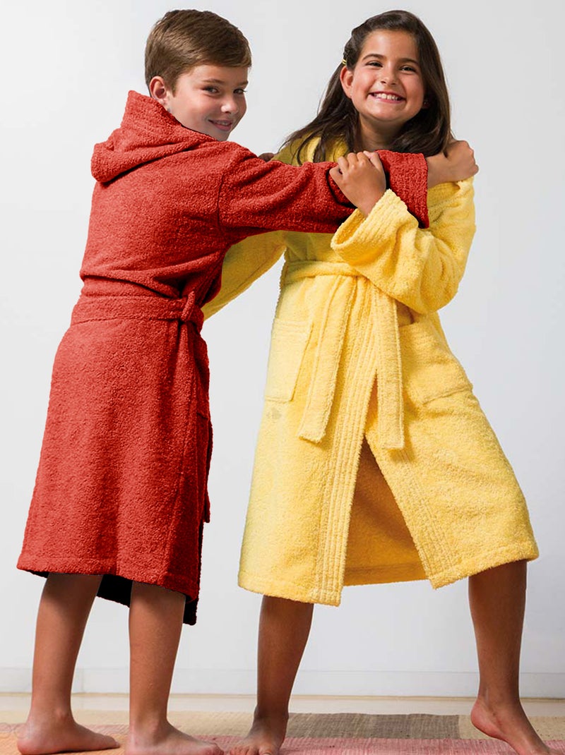 Peignoir enfant à capuche PURE Rouge - Kiabi