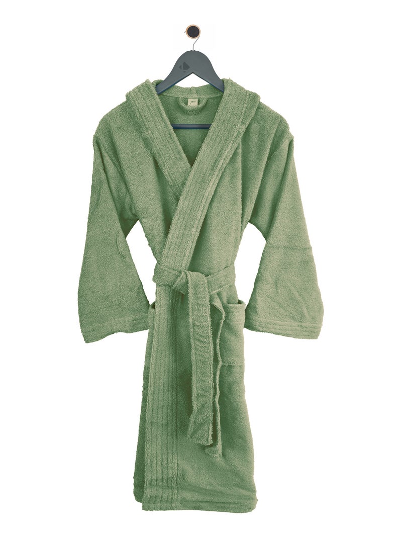 Peignoir enfant à capuche PURE Vert forêt - Kiabi