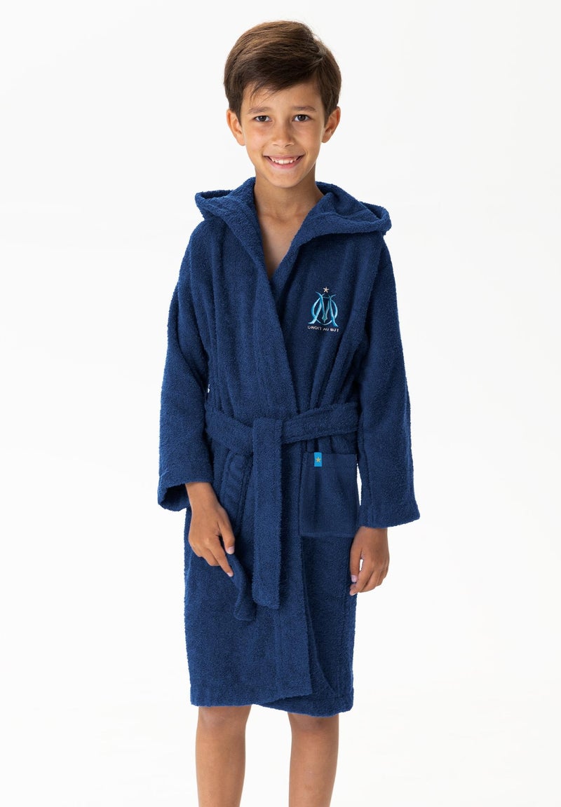 Peignoir enfant brodé 100% coton, OM RUBAN Bleu marine - Kiabi