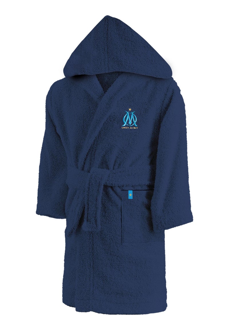 Peignoir enfant brodé 100% coton, OM RUBAN Bleu marine - Kiabi