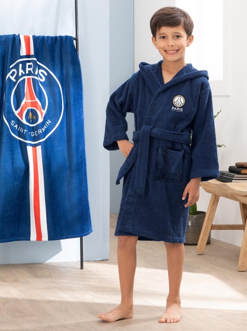 Peignoir enfant brodé 100% coton, PSG WHITE - Kiabi