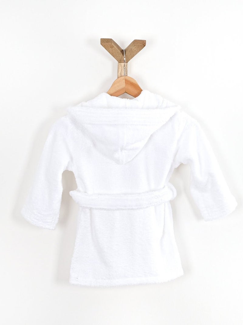 Peignoir enfant capuche en coton bouclette éponge COCOON Blanc - Kiabi
