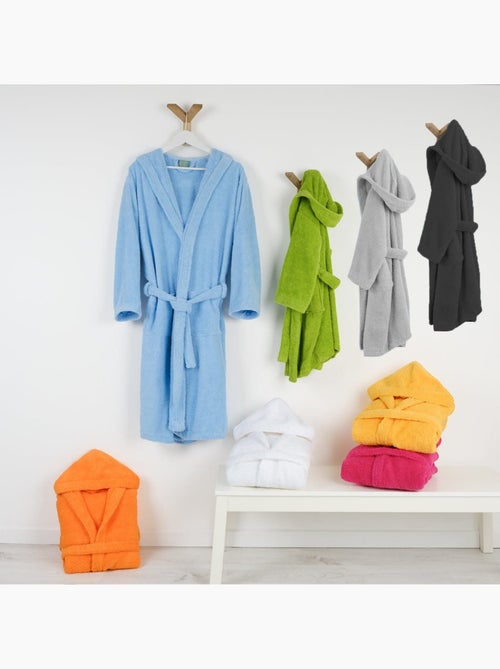 Peignoir enfant capuche en coton bouclette éponge COCOON - Kiabi