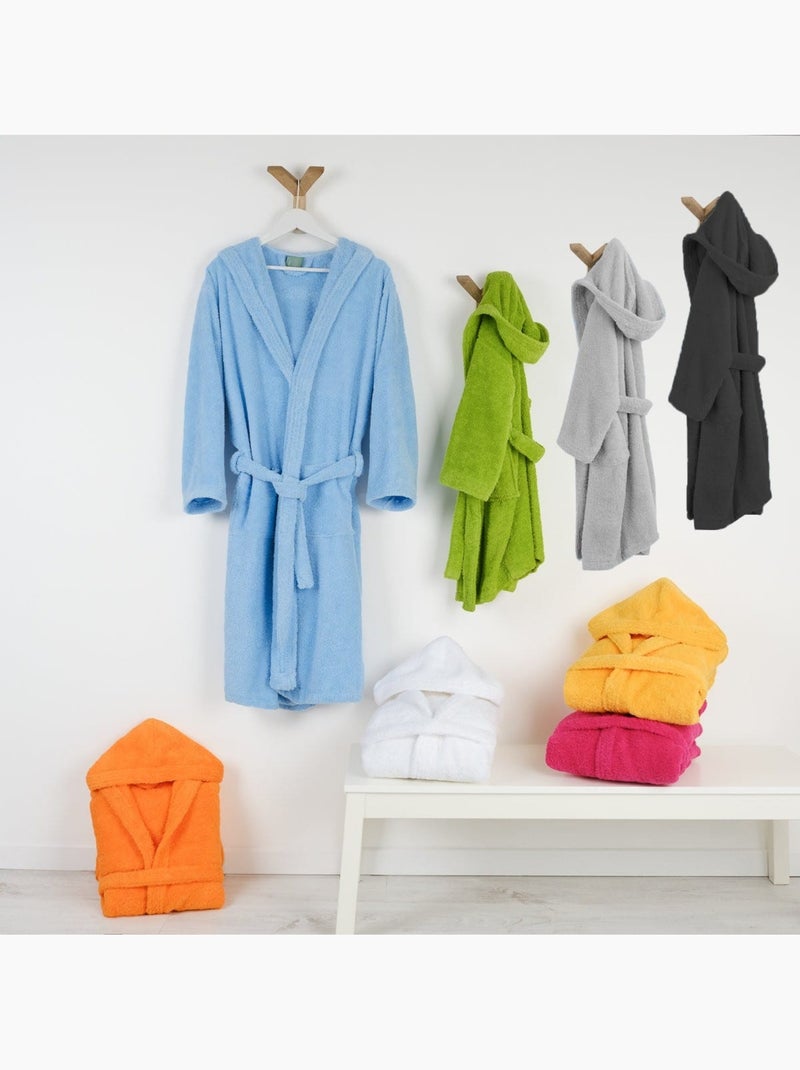 Peignoir enfant capuche en coton bouclette éponge COCOON Noir Noir - Kiabi