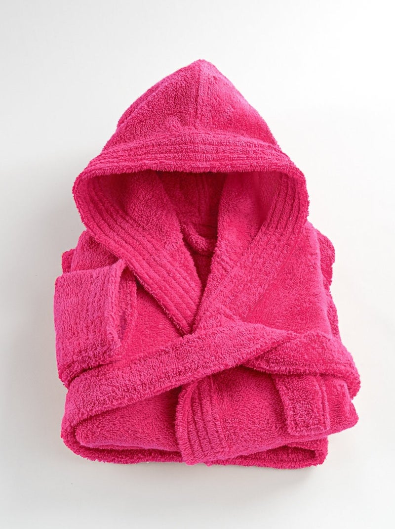 Peignoir enfant capuche en coton bouclette éponge COCOON Rose - Kiabi