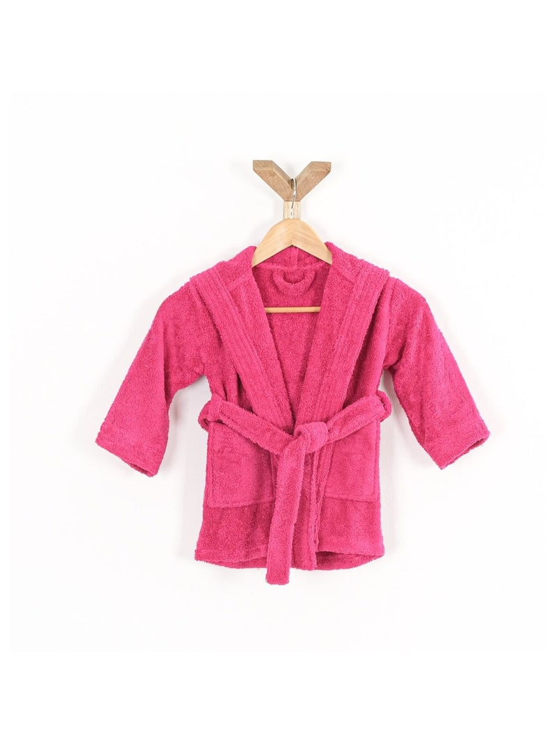 Peignoir enfant capuche en coton bouclette éponge COCOON Rose - Kiabi