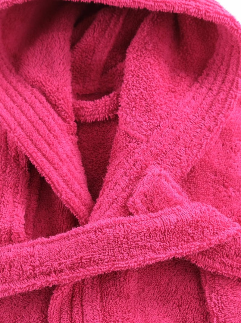 Peignoir enfant capuche en coton bouclette éponge COCOON Rose - Kiabi