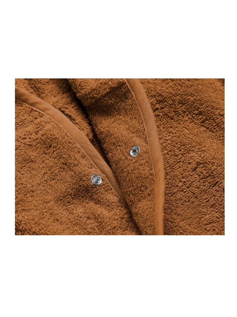Peignoir enfant en coton Marron - Kiabi