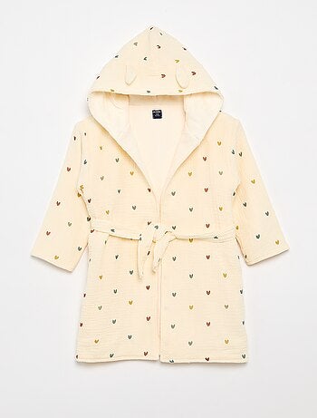 Peignoir enfant en éponge et gaze de coton