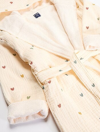Peignoir enfant en éponge et gaze de coton