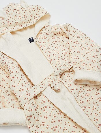 Peignoir enfant en éponge et gaze de coton