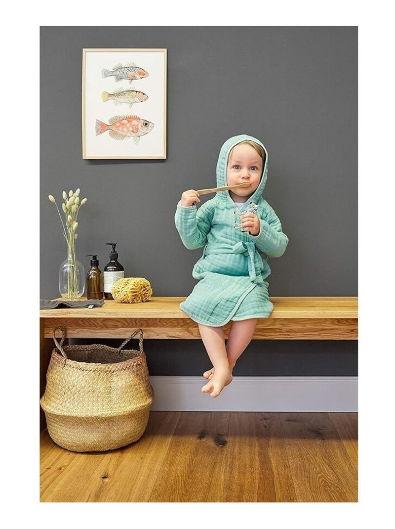 Peignoir enfant Gaze de coton PROMO LINGE Vert Sauge - Kiabi