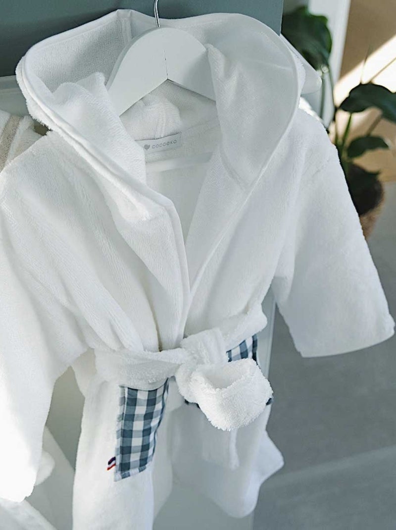 Peignoir enfant made in France Blanc Bleu - Kiabi