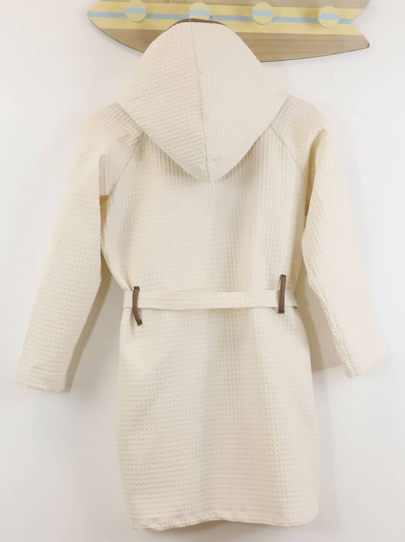 Peignoir enfant mixte en coton nid d'abeille JADOU Noir Noir - Kiabi
