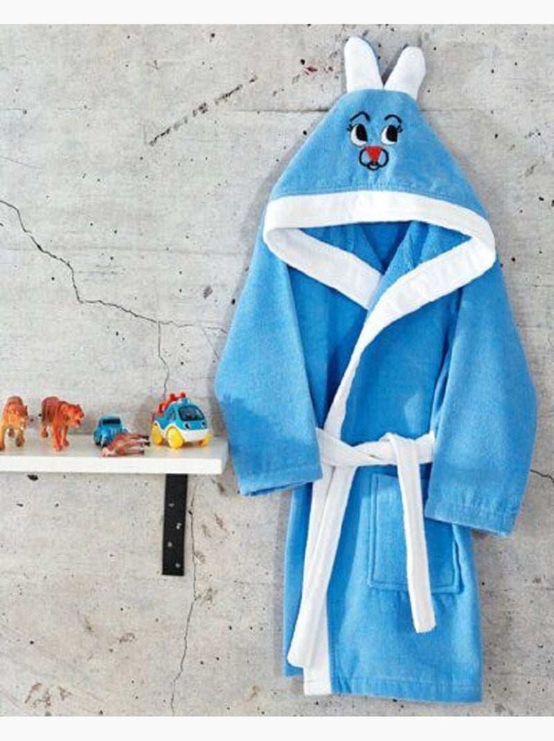 Peignoir Eponge à capuche Enfant Coton Bleu - Kiabi