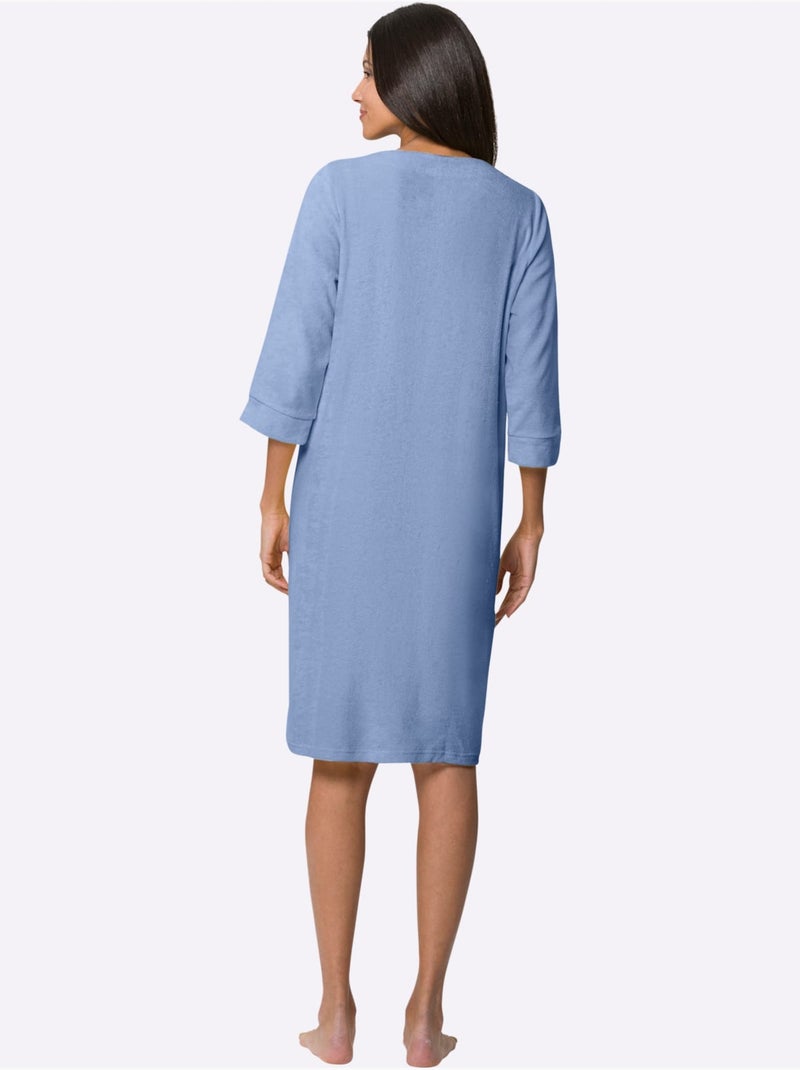 Peignoir éponge à Fibres Fines - Taille Standard - Moda Vilona Bleu ciel - Kiabi