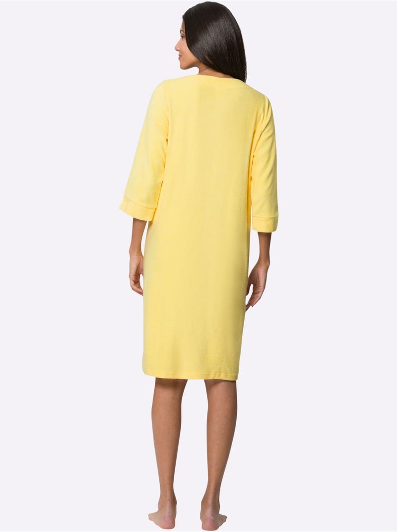 Peignoir éponge à Fibres Fines - Taille Standard - Moda Vilona Jaune citron - Kiabi